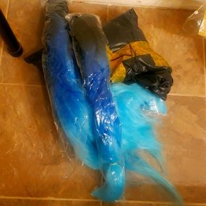 Ombre blue braiding hair